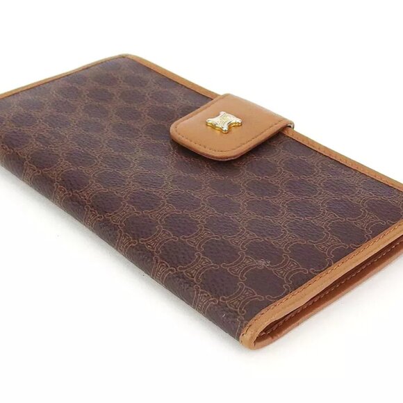 CELINE wallet macadam beige PVC ?~ leather Authentic USED - Picture 3 of 9